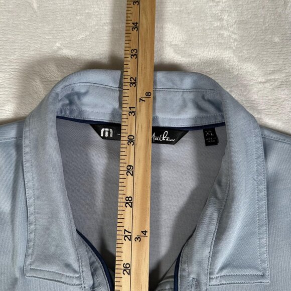 Travis Mathew Polo Shirt Men Size XL Blue Short Sleeve Stretch Embroidered Logo - Picture 9 of 11